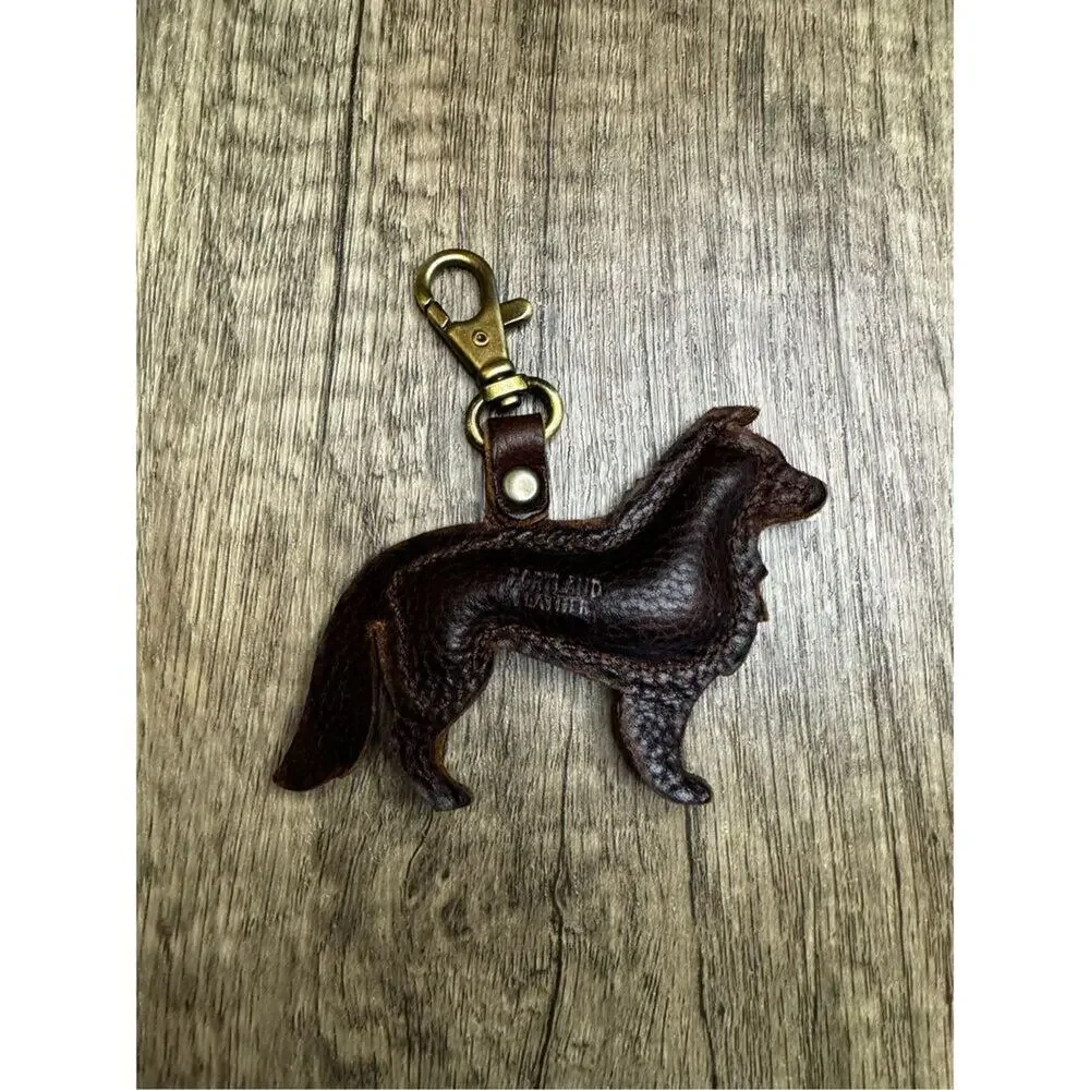 PORTLAND Leather Pepper Purse Charm COLDBREW Dog Purse Charm Collie Charm NEW - Picture 3 of 3